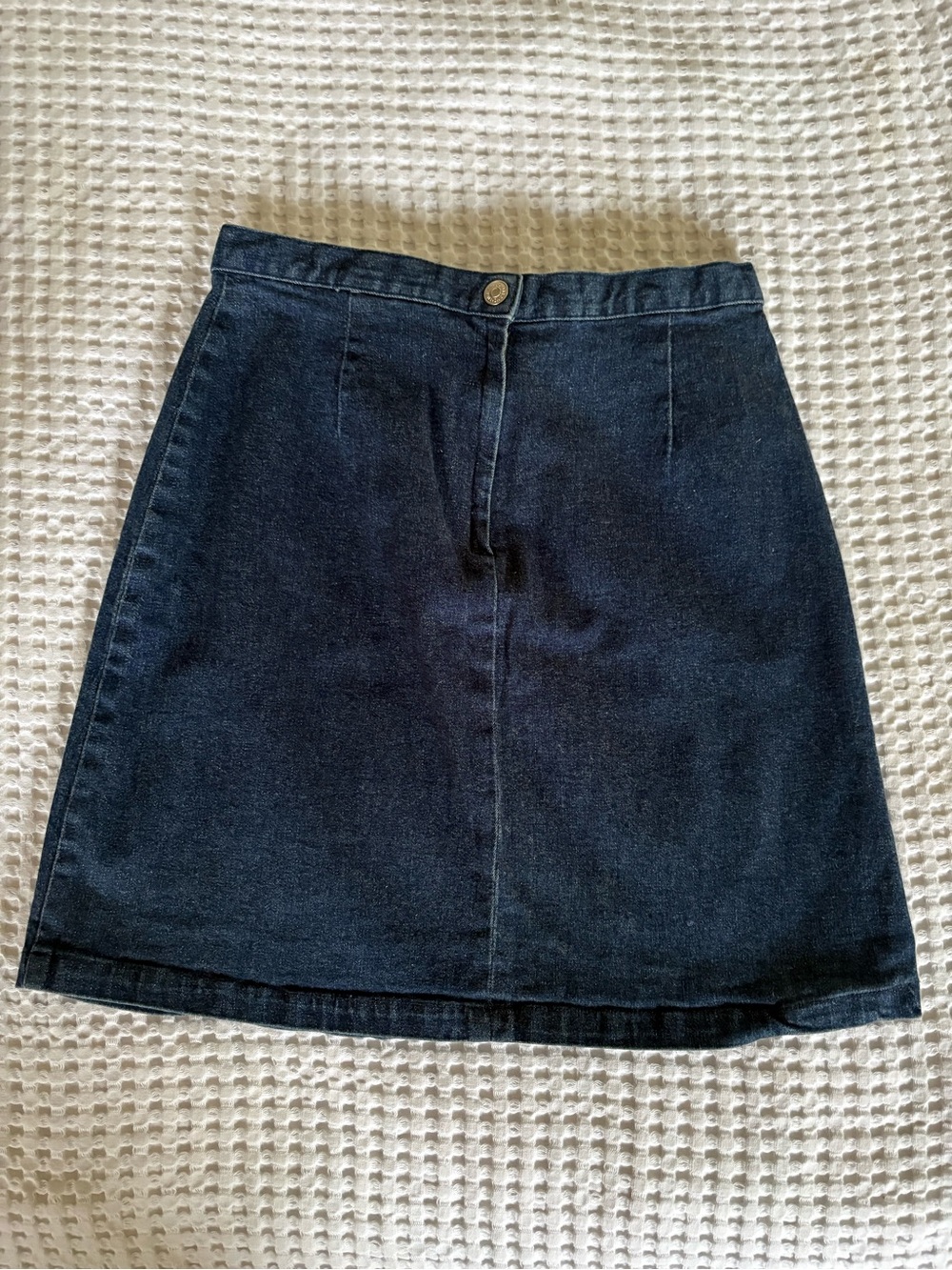 Classic Dark Blue Denim A-Line Skirt
